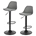 Lestarain 2X Taburetes Alto Cocina Regulable en Altura Taburetes de Bar con Respaldo Cuero Sintético+Plástico Sillas Altas Taburete Giratorio para Estudio, Trabajo, Oficina Gris