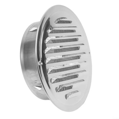 Jotekonoby Cubierta de ventilación de acero inoxidable 304, cubierta de ventilación para extractor, cubierta de ventilación negra, cubierta de ventilación para extractor de baño (150 mm)