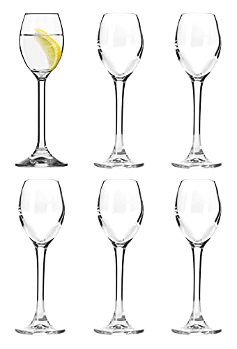 Barski Likör-Glas – Schnapsglas – Set mit 6 Gläsern – Kristallglas – 68 ml – verwenden Sie es für – Likör, Whiskey, Wodka – Cordial – sehr langlebig – von Barski