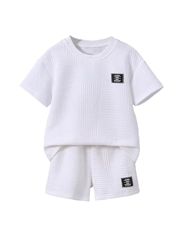 Verdusa Toddler Boy's Casual 2 Piece Outfit Letter Patched Round
