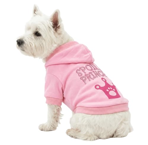 DroolingDog Small XS Dog Clothes Girl Female Yorkie Dog Shirt Chihuahua Dog Shirt for Girls Pink Puppy Clothes Princess Printed