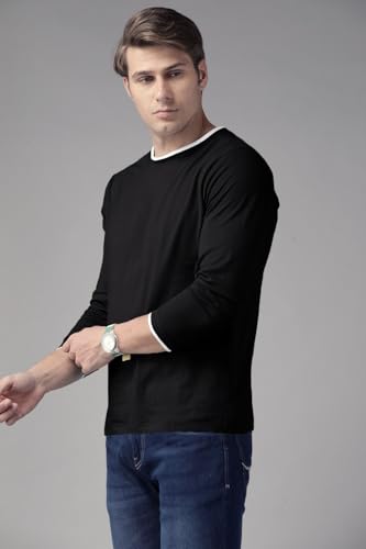 Image of The Dry STATEMen's Full Sleeve Basic Fit T-Shirt with Contrast Tipping Details Neck