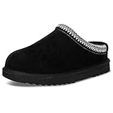 Dokela Femme Homme Chausson en Daim Suède Cuir Véritable Pantoufles Hiver Chaud Doublure...