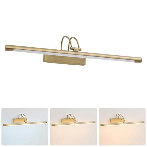 Actask LED Bathroom Mirror Light, Bronze Picture Lights for Wall with Switch IP44 270° Adjustable 60CM 3CCT 10W 750lm, Bathroom Lighting with Warm/Natural/White Light for Living Room Bedroom