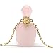 Collier Femme Pierre - Bouteille De Parfum En Cristal Naturel Rêve Collier Pendentif Rose, Collier Diffuseur D'Huiles Essentielles Polygone Pour Cadeau De Bijoux De Rencontres, 18X36X14Mm,60+5Cm