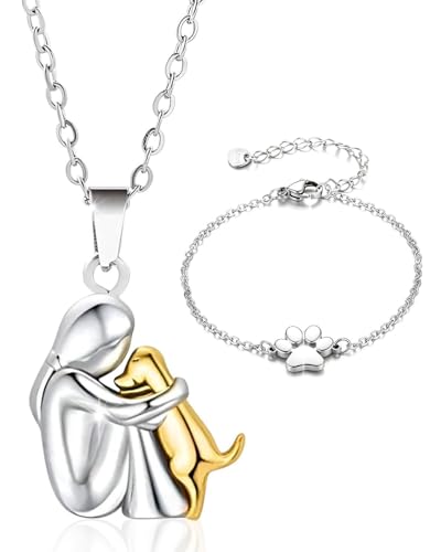 SCJJZ Collana con cane, Collana con abbraccio di cane e