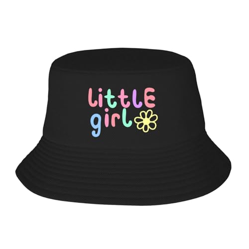 Summer Style Essential Little Girl Double Layer Fold Able Fisherman Hat Sun Cap for Sun Protection and Fashion! Black