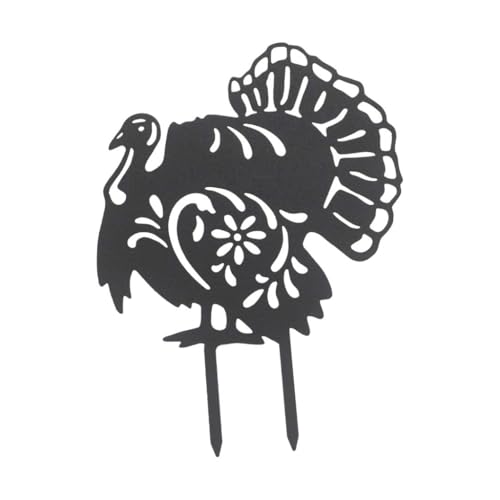 Deanvzes Metal Turkey Garden Stake Charming Rusty Finish Outdoor Decor Lawn Stakes Yard Decor for Outdoor Garden PatioBackyard Patio Farm (Black)