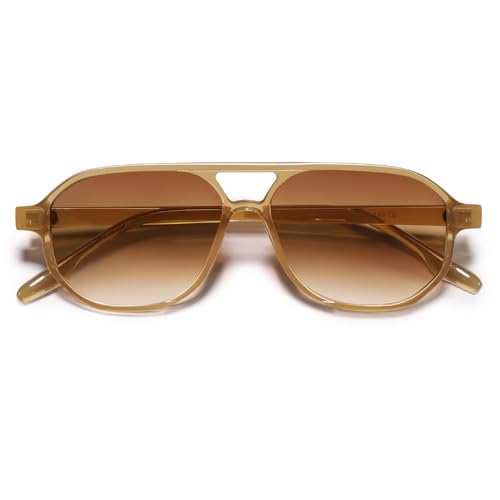 VANLINKER Retro 70s Aviator Sunglasses for Women Men,Classic Square Vintage Trendy Hexagonal Shades 2025 UV400 VL98704