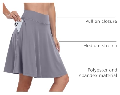 Image of ANRABESS Knee Length Skorts Skirts for Women 2026 Summer High Waisted Golf Tennis Skirt Casual Travel Built-in Shorts Clothes