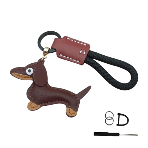 ミニチュアソーセージ犬キーリングスタイリッシュレザーキーチェーンペット愛好家やファッション愛好家のためのペンダントアクセサリーかわいい犬キーチェーン