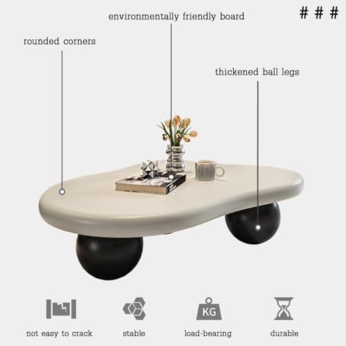Table basse nuage table d'appoint ovale salon moderne 3 pieds - 8