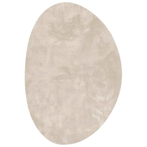 Tapis beige 160x230 en polyester lourd pour décoration raffinée