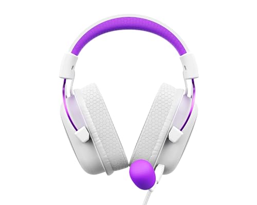 Image of havit HV-H2002d Purple Gaming Headset Headset with Microphone, Speaker 53mm, Plug 3, 5mm: Compatible with Xbox ONE and PS4, HAVIT, HV-H2002d Purple and White