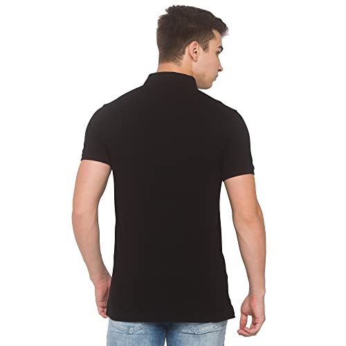Image of Spykar Men's Embellished Slim Fit Polo T-Shirt