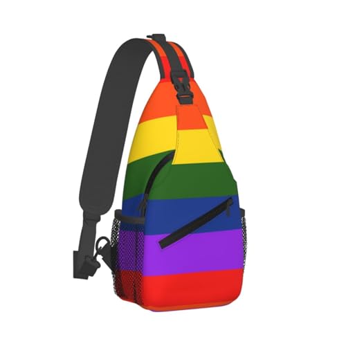 Rainbow Flag Gay Pride LGBTQ Sling Backpack Unisex Crossbody Chest Bag Shoulder Chest Bag For Women Men Hiking Travel2