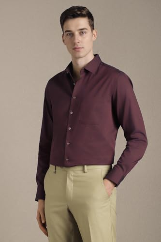Image of Louis Philippe Men's Slim Fit Easy to Iron Everyday wear Premium Cotton Full Sleeve Solid Formal Shirt