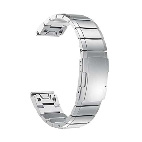 DAVNO Correa de reloj para Garmin Fenix 7 7X 7S 6 6X Pro 5 5XPlus 3HR reloj de acero inoxidable de liberación rápida Easyfit 26 20 22 mm (color: plata, tamaño: Forerunner 935 945)