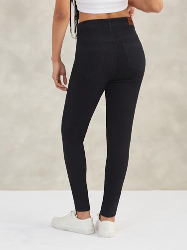 Image of Dolce Crudo Women's Skinny High Rise Bleached Cropped Stretchable Denim Jeans