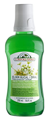 Corpore Sano - Elixir Bucal Fresca Protección, Enjuague Natural con Hinojo, Mirra y Própolis, Refuerza Encías, Previene el Mal Aliento, Colutorio Sin Alcohol ni Parabenos, 250ml