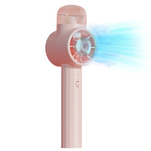 Kixolazr Ventilador de mano con nebulizador, ventilador de bolsillo con rociador, ventilador de refrigeración por atomización con 3 velocidades para viajes, interiores, exteriores, escritorio, uso