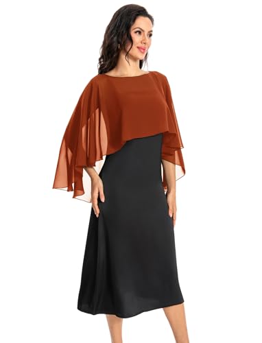 Baoqiya Chales para mujer, capas, estolas, gasa, suaves, para vestidos de noche, damas de honor, bodas, Caramelo, Talla única