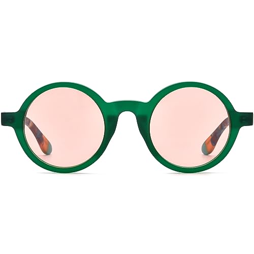 Image of HEPIDEM Matte Acetate Vintage Retro Round Polarized Sunglasses for Women 9270T