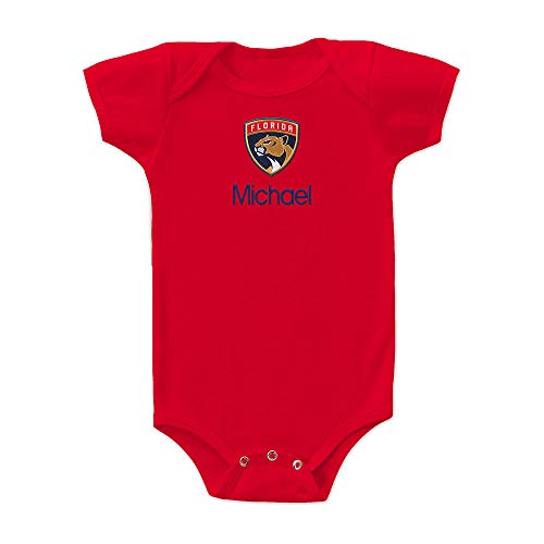 Designs By Chad and Jake Florida Panthers Personalized Baby Bodysuit (3-6 Months, Red)