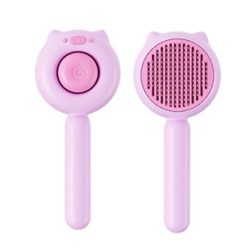 Pig Cat Brush for Short or Long Haired Cats Dogs Rabbits, Cute Dog Brush with Release Button for Massage and Removes Loose Fur, Dog Hair Brush Dog Grooming Deshedding Brush