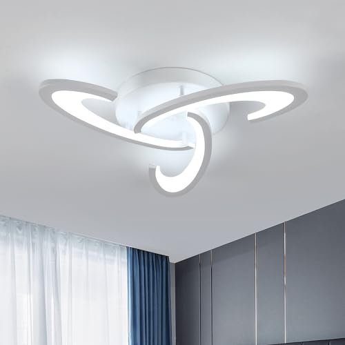 DELIPOPModern Ceiling Light- 25.6 inch LED Ceiling Light Fixtures Ceiling Mount, 30W Cold White 6500K Acrylic Ceiling Lamp for Living Room Bedroom Kitchen Dining Room Kids Room