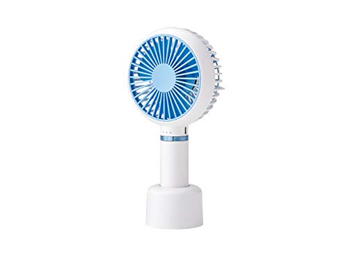 コイズミ 携帯扇風機 ハンディファン USB 充電式 3段階風量調節 ブルー KPF-0902/A