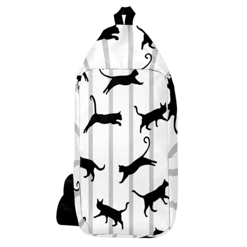 Sac à dos à bandoulière pour voyage sans encombrement avec motif chat stylé