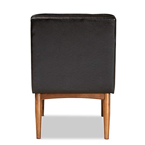 Baxton Studio Sanford Dining Chair Dark Brown Faux Leather Upholstered And Walnut Brown Finished Wood Dining Chair #TOP3