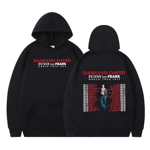 NXKAFAH Sudadera con Capucha de la Gira Mundial de Damiano David, álbum Divertido de Little Fears, para Hombre y Mujer, Estilo Harajuku, Informal, de Manga Larga y Gran tamaño.