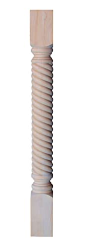 506 Cabinet Rope Column In Birch 3-3/4" X 3-3/4" X 35-1/2"H #TOP2