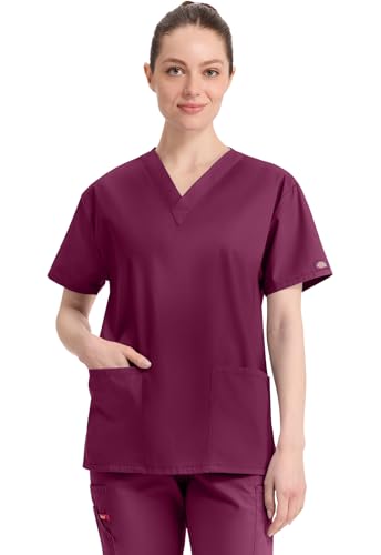 Image of Dickies EDS Signature Scrubs Tops for Women V-Neck Modern Classic Fit
