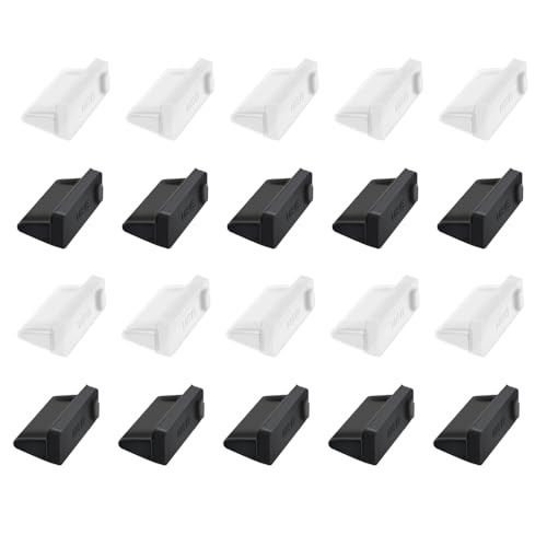 SLIVERBA 20 Piezas Tapa de Enchufe USB Tipo A, Tapa de Puerto USB-A Protector Antipolvo de Silicona,para Computadora Portátil, Tableta,Protección para Cada Puerto USB-A |10x Transparente 10x Negro