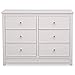 Delta Children Bennington Elite 6 Drawer Dresser, Bianca White