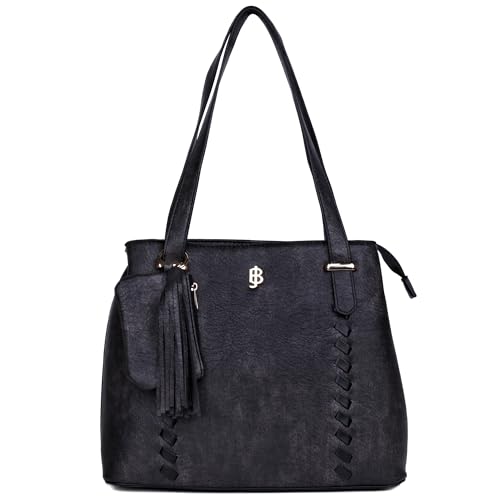 Bolso tote organizador Julia Buxton de cuero vegano con pespunte miniatura 1