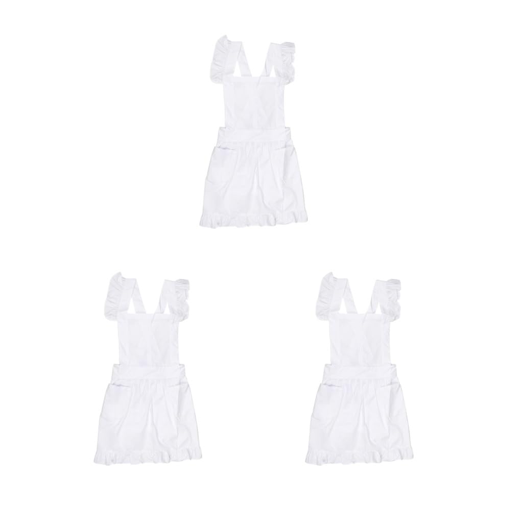Delantal de cocina, de poliéster, algodón, color blanco, para barbacoa, fiesta, disfraz