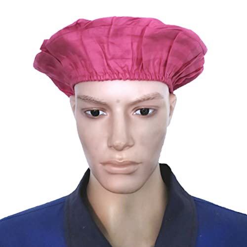 Trance Cotton Washable & Reusable Head Cap | Multipurpose Head Cover cap for Kitchen Cooking, House Cleaning, Garden & Farms | Food & Processing Industries, Hotels Hygiene Caps (Pack of 8, Rose Pink)