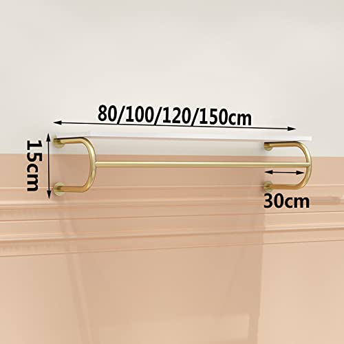 Rieles para ropa con particiones OUdini percheros de pared dorados de 120cm 3