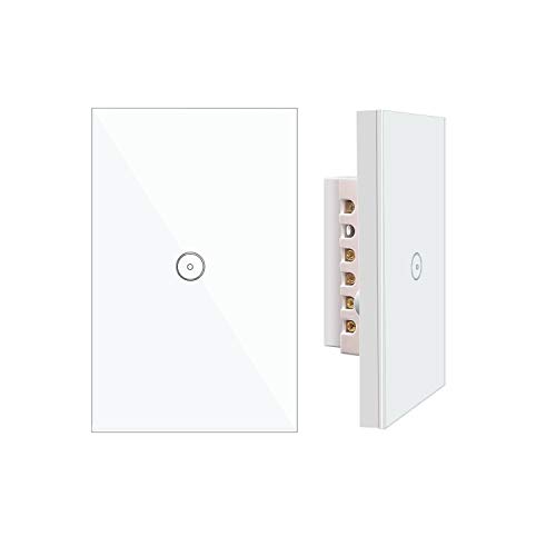 Jinvoo - Aplique de pared Smart Wi-Fi Touch US 1 panel, Smart Timing Switch, mando a distancia con Smart Phone, compatible con iOS y Android, funciona con Alexa Echo y Google Assistant