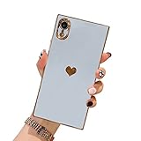 MTBacon Compatible with iPhone XR Square Case, Cute Love Heart Case for Women Girls Camera Lens...