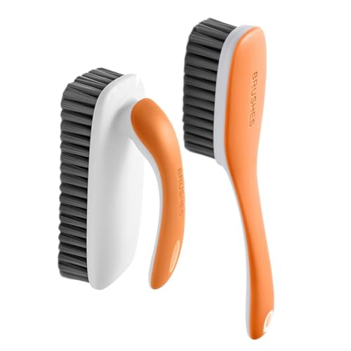 Cepillo de mancha de lavandería, cepillo de lavandería para la eliminación de manchas | 2x Pincel de lavado de ropa - Herramienta de limpieza de baño portátil con agarre ergonómico, suministros para e