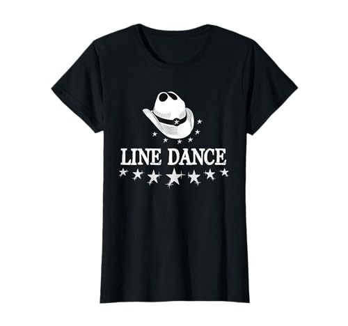 Fun Shirt Line Dance mit Cowboyhut und Sterne T-Shirt