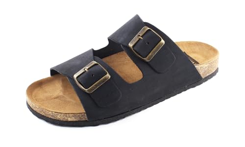 Sandalias de piel para hombre con suela de corcho que alivian el cansancio