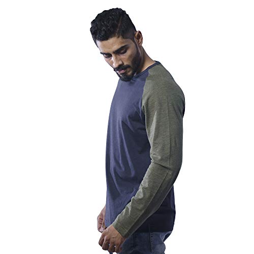 Image of Crew Neck Dual Colour Full Sleeve Regular fit T-Shirts for Men Sizes from XS to 8XL