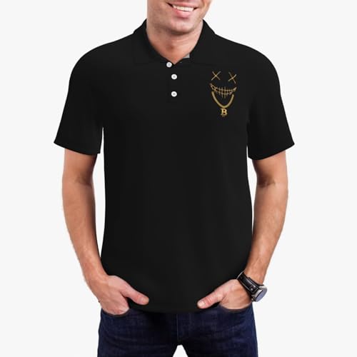 Mask Bitcoin Chain Crypto Money Coin Blockchain Polo Shirts for Men, Mens Golf Shirt Quick-Dry Short Sleeve Casual - Image 4
