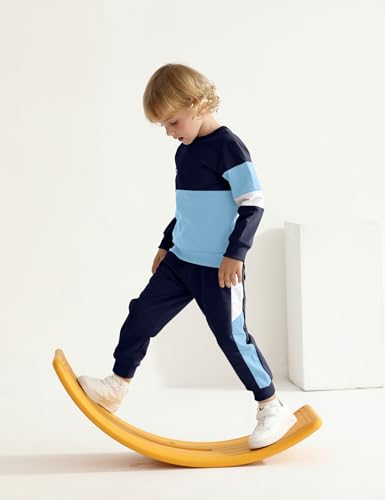 Image of Toddler Boy Clothes Long Sleeve Hoodie Sweatsuits Tops and Pants 2Pcs Boys Fall Winter Outfits Set